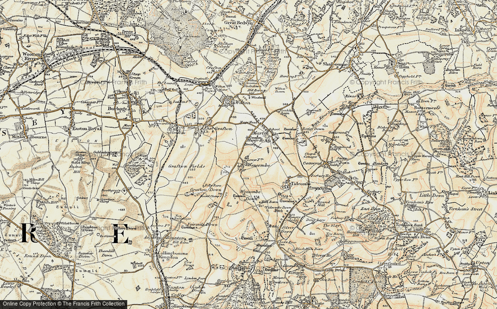 Old Map of Wexcombe, 1897-1899 in 1897-1899