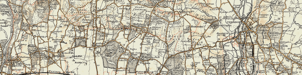Old map of Wexham Street in 1897-1909