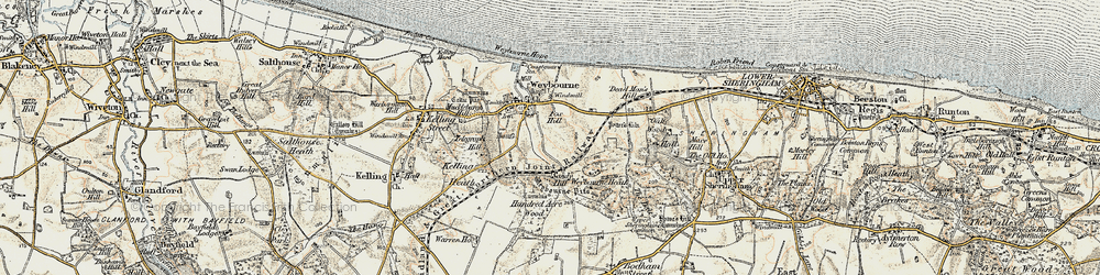 Old map of Weybourne Hope in 1901-1902