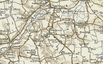 Old map of Weybread Ho in 1901-1902