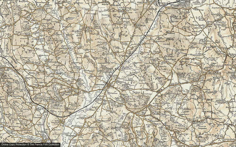 Old Map of Weycroft, 1898-1899 in 1898-1899