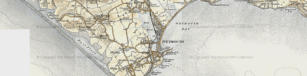 Old map of Weymouth in 1899