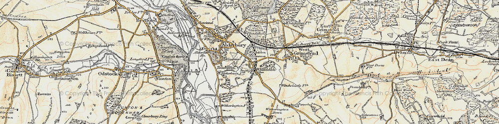 Old map of Witherington Down in 1897-1898