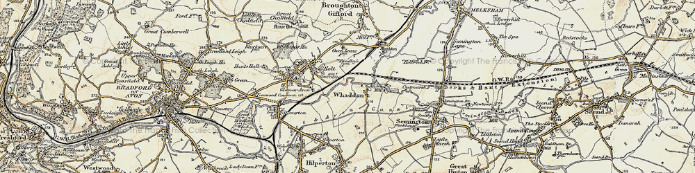 Old map of Whaddon in 1898-1899