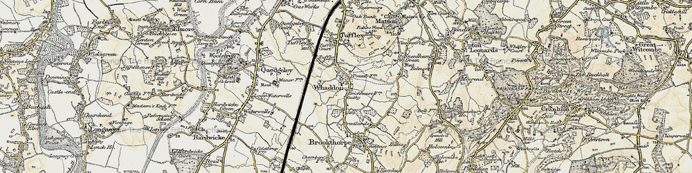 Old map of Whaddon in 1898-1900