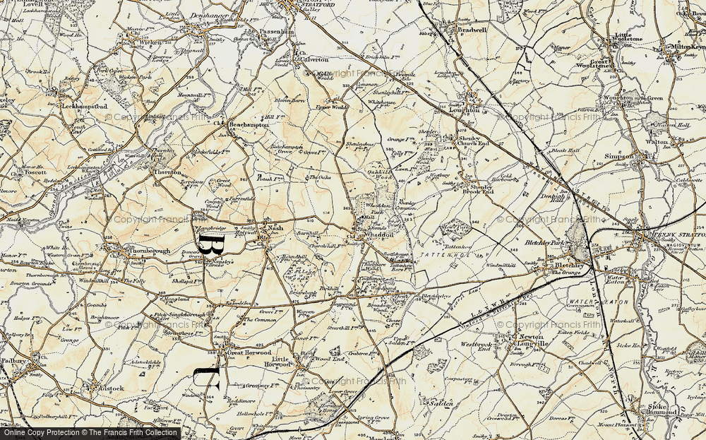 Old Map of Historic Map covering Whaddon Chase in 1898-1901