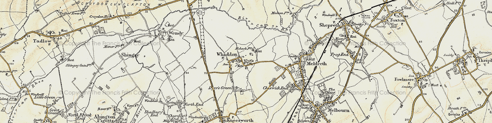 Old map of Whaddon in 1899-1901