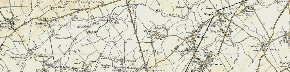 Old map of Whaddon Gap in 1899-1901