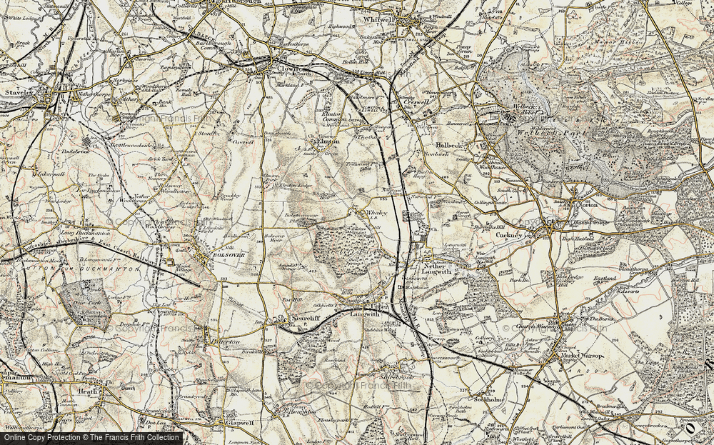 Old Map of Historic Map covering Whaley Common in 1902-1903