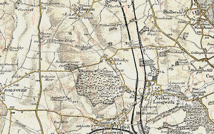 Old map of Whaley Common in 1902-1903