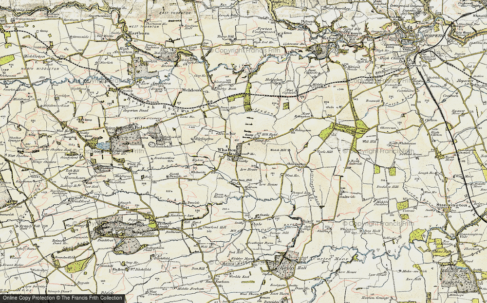Old Map of Whalton, 1901-1903 in 1901-1903