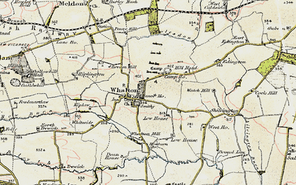 Old map of Whalton in 1901-1903