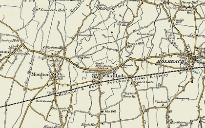 Old map of Whaplode in 1901-1902