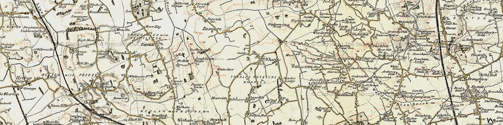 Old map of Wharles in 1903-1904