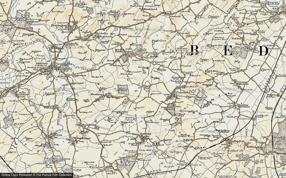 Old Map of Wharley End, 1898-1901 in 1898-1901