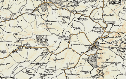 Old map of Wharley End in 1898-1901
