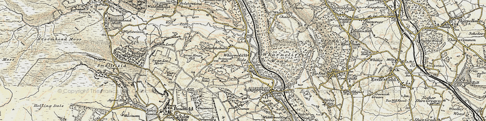 Old map of Wharncliffe Side in 1903