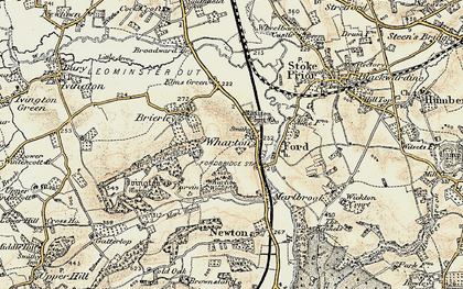 Old map of Wharton in 1900-1902