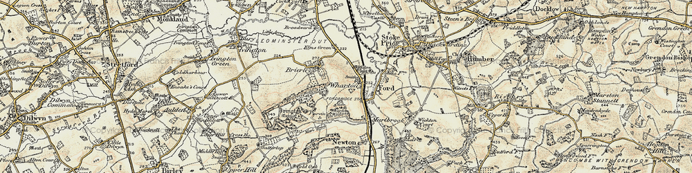 Old map of Wharton in 1900-1902