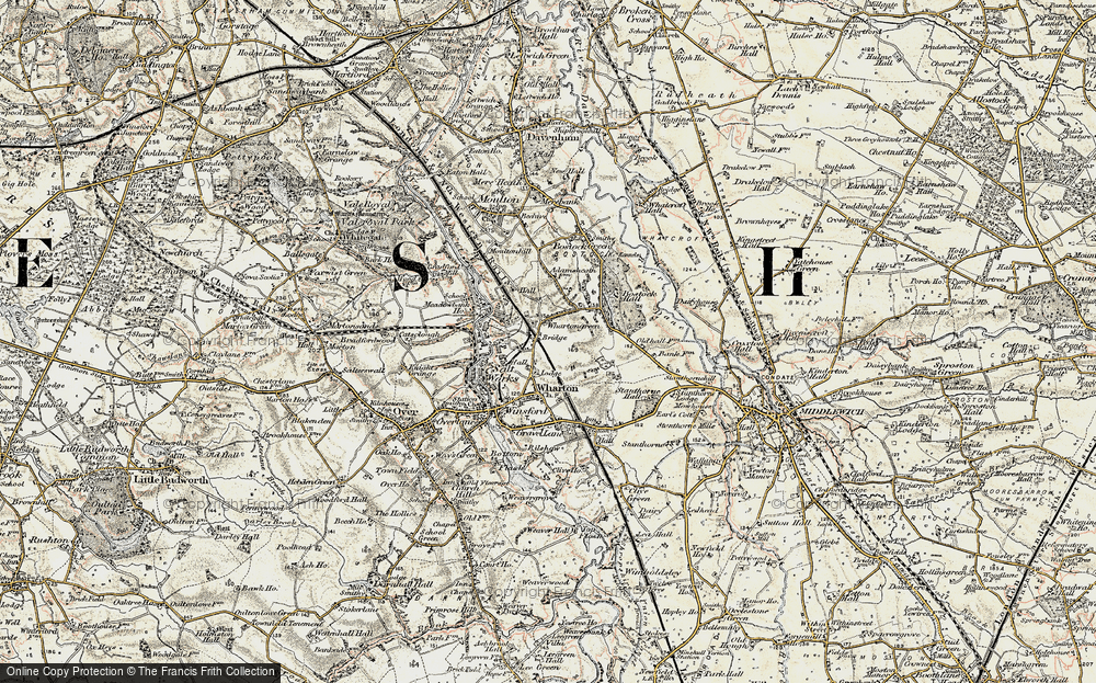 Old Map of Wharton Green, 1902-1903 in 1902-1903