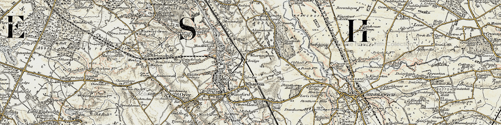 Old map of Wharton Green in 1902-1903