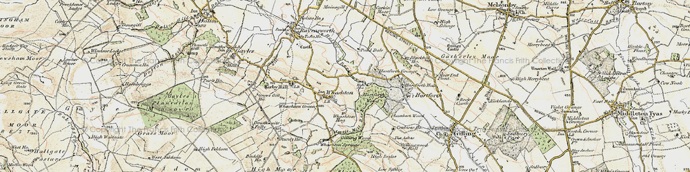 Old map of Whashton Hag in 1903-1904