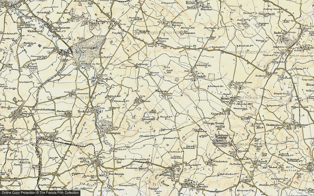Old Map of Whatcote, 1899-1901 in 1899-1901