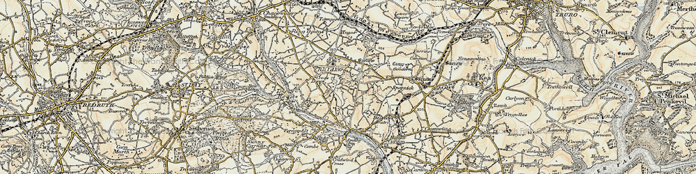 Old map of Wheal Baddon in 1900