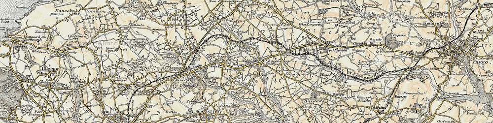 Old map of Wheal Busy in 1900