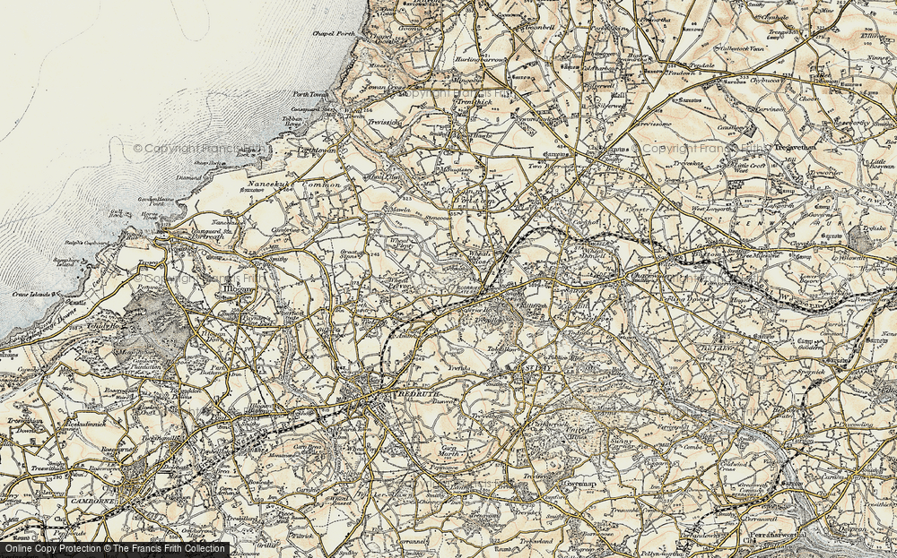 Old Map of Wheal Rose, 1900 in 1900