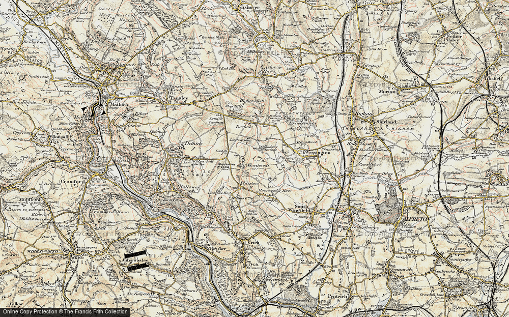 Old Map of Historic Map covering Lindway Springs in 1902-1903