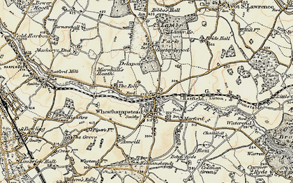 Old map of Wheathampstead in 1898-1899