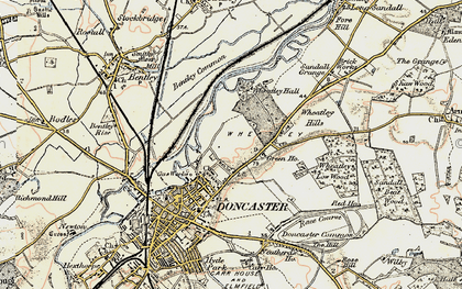 Old map of Bentley Common in 1903
