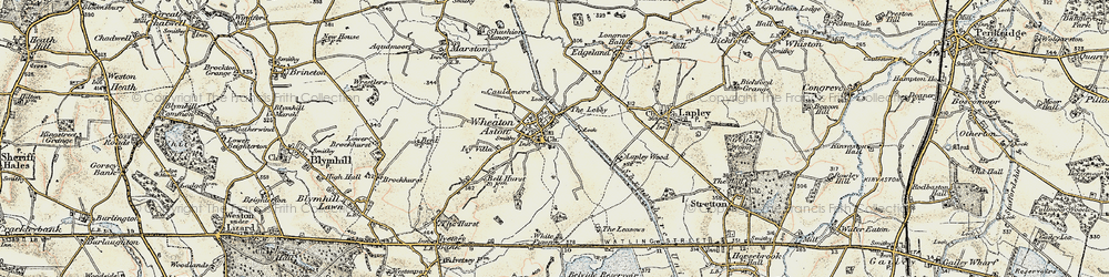 Old map of Wheaton Aston in 1902