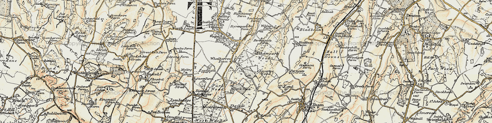 Old map of Wheelbarrow Town in 1898-1899