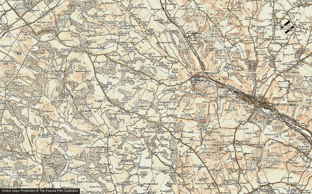 Old Map of Wheeler End, 1897-1898 in 1897-1898