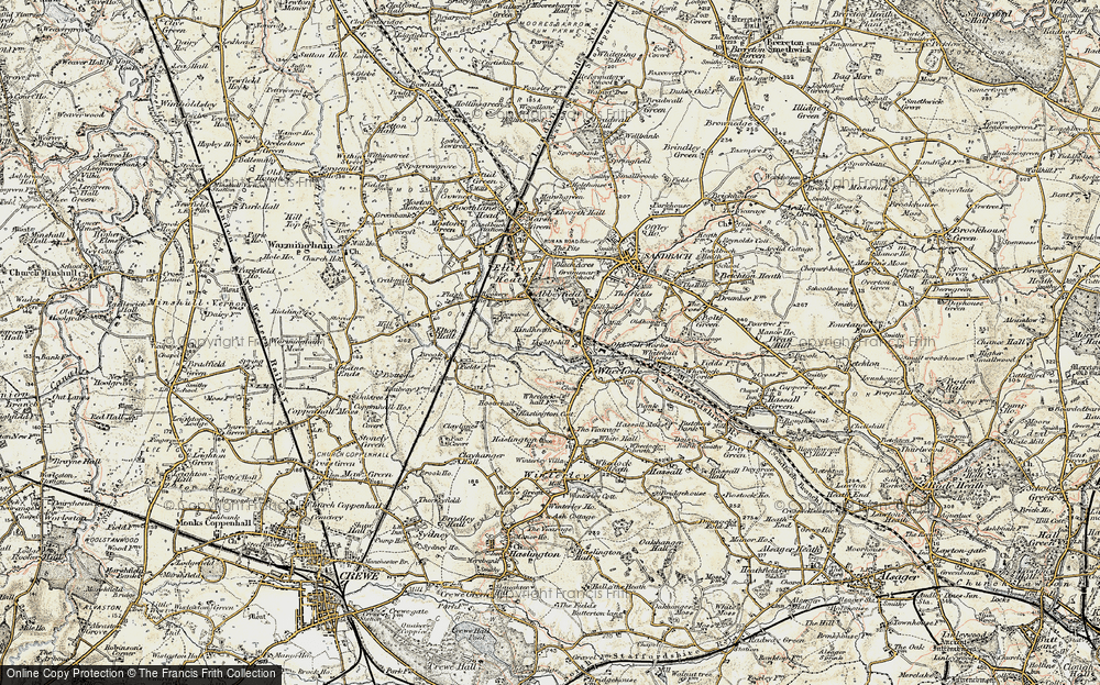 Old Map of Historic Map covering Abbeyfields in 1902-1903