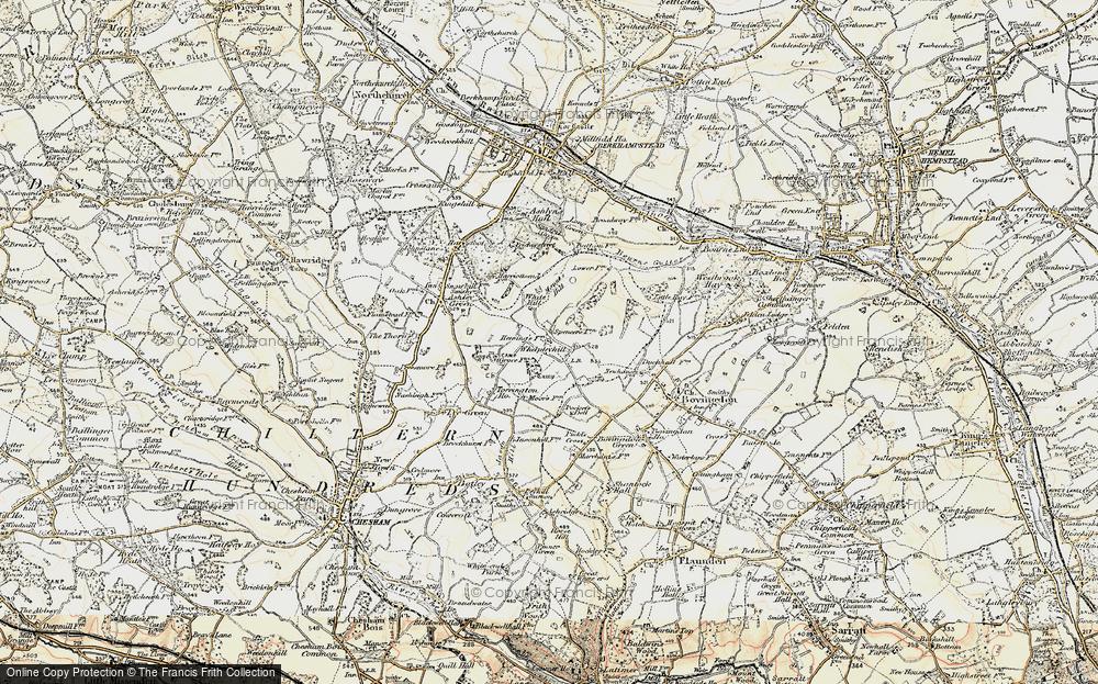 Old Map of Historic Map covering White Hill in 1897-1898