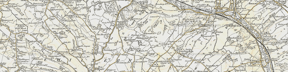 Old map of White Hill in 1897-1898