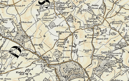 Old map of Whempstead in 1898-1899