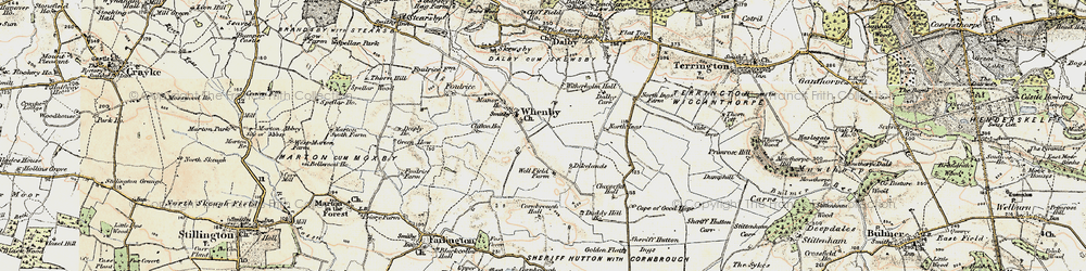 Old map of Whenby in 1903-1904