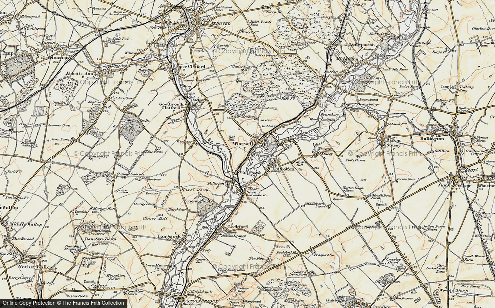 Old Map of Wherwell, 1897-1900 in 1897-1900