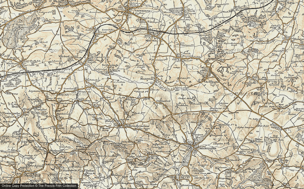 Old Map of Historic Map covering Baker's Mill in 1898-1899