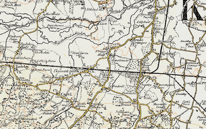 Old map of Whetsted in 1897-1898