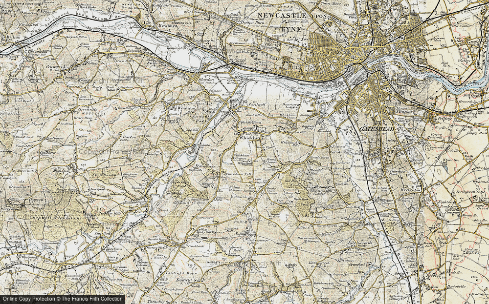 Old Map of Whickham, 1901-1904 in 1901-1904