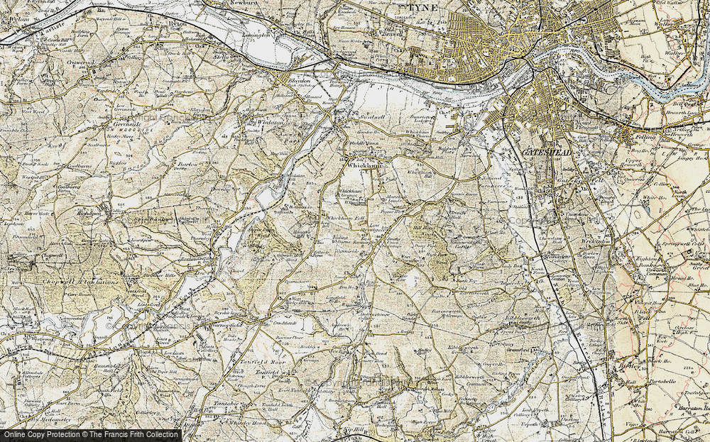 Old Map of Whickham Fell, 1901-1904 in 1901-1904