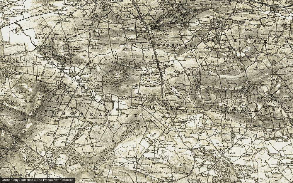 Old Map of Whigstreet, 1907-1908 in 1907-1908