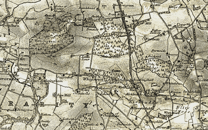 Old map of Whigstreet in 1907-1908