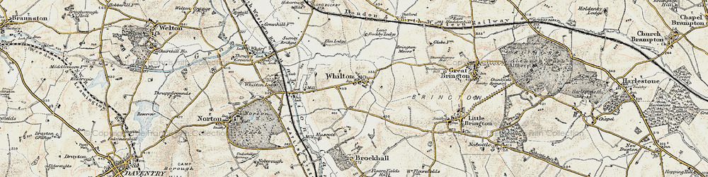 Old map of Whilton in 1898-1901
