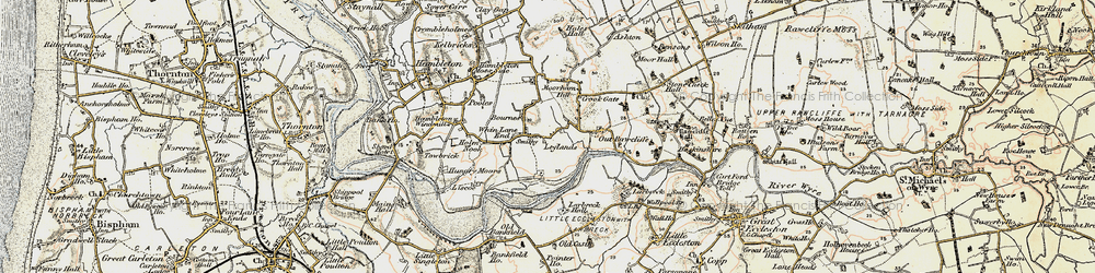 Old map of Leylands in 1903-1904